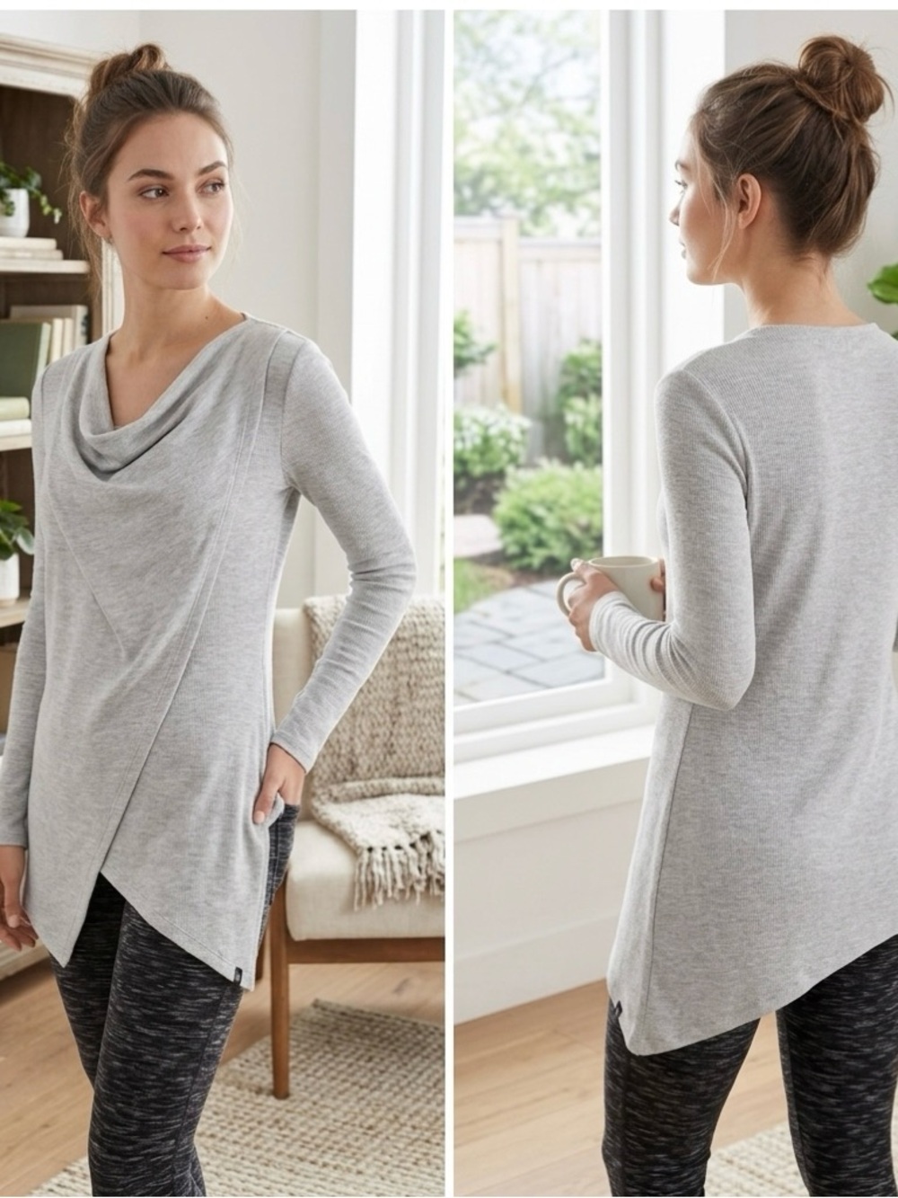 Marc New York | Thermal Drape Front Tunic Sweater